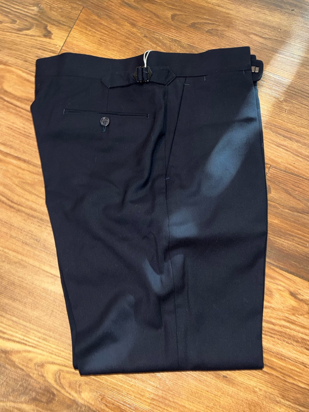 Ralph Lauren Purple Label Navy Gregory Lightweight Wool Flat-Front Pants